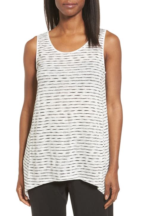 Tank Top Black Linen Blend Knit 